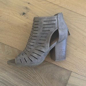 Brown block heel open toe